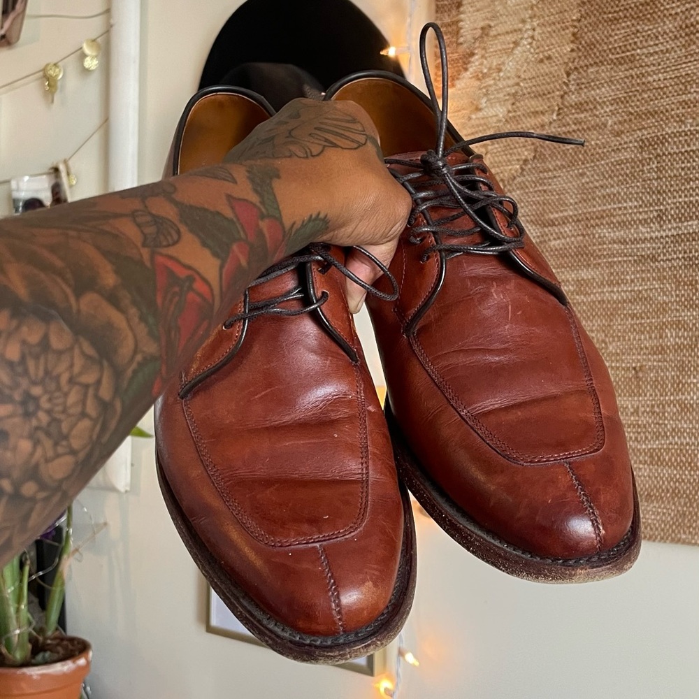 Allen Edmunds brown leather dress shoes style #1298